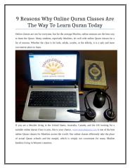 9 Reasons Why Online Quran Classes Are The Way To Learn Quran Today-Online Quran Lessons.doc