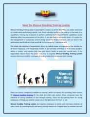 Need For Manual Handling Training London.pdf